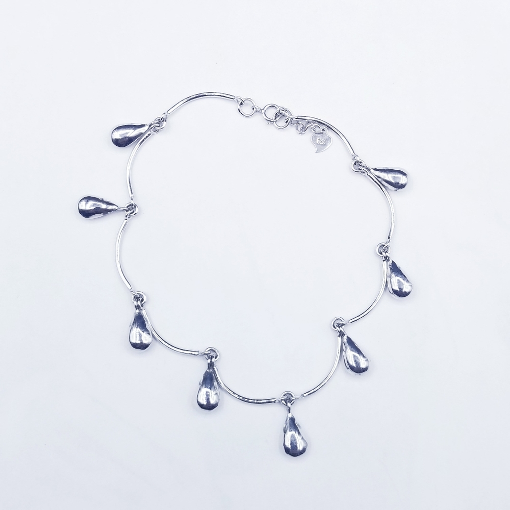 Vintage 925 sterling silver teardrop bracelet - Picture 2 of 7